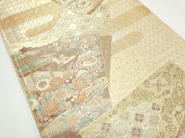 平和屋の平和屋着物◎六通柄袋帯 宝珠本佐賀錦 九百錦 色紙重ね文 正絹 逸品 CAAY7341th｜アングル2