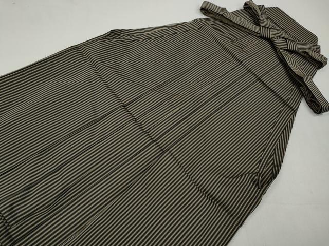 平和屋着物●男性　馬乗り袴　縞　正絹　逸品　CABC2283ut