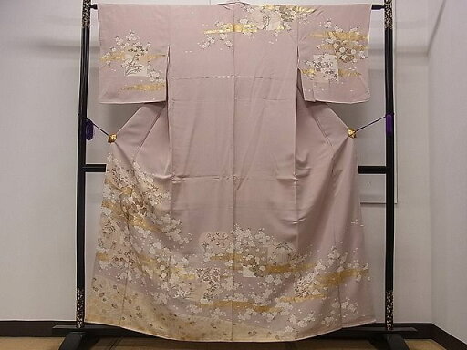 平和屋着物■訪問着 駒刺繍 草花文 金彩 逸品 CAAD4160dy 平和屋着物■訪問着 駒刺繍 草花文 金彩 逸品 CAAD4160dy