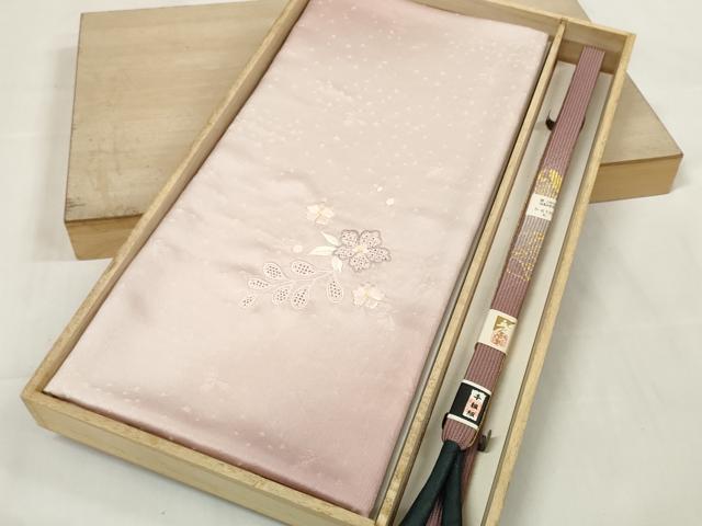 平和屋着物●和装小物　帯締め・帯揚げセット　中国三大刺繍　汕頭刺繍　舞花文　手組紐　高麗組　金糸..