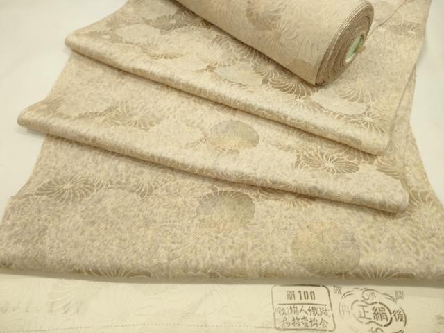平和屋着物●小紋　反物　菊地紋　丹後ちりめん　着尺　逸品　未使用　CABN0883ju