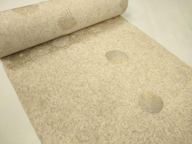 平和屋着物●小紋　反物　菊地紋　丹後ちりめん　着尺　逸品　未使用　CABN0883ju