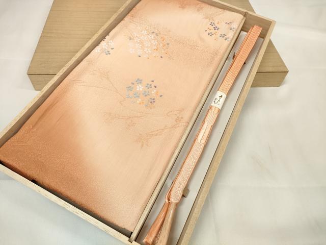 平和屋着物●和装小物　帯締め・帯揚げセット　小花　銀彩　手組紐　金糸　逸品　未使用　DAAU7970zzz