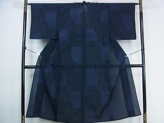 平和屋着物■夏物 紗紬 幾何学文様 逸品 DAAD9205wb