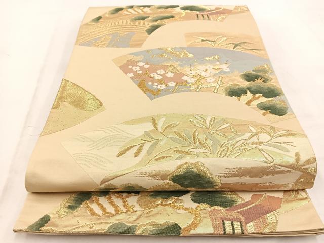 ■■■　サイズ　■■■ 長さ 428cm 幅　30.5cm程 ■■■　商品詳細　■■■ 【正絹・芯なし】 詳細に関しましては、画像をご確認ください。 大変上質な逸品になります。 お安く出品致しますので、是非この機会にいかがでしょうか？ ■■■　注意事項　■■■ ■モニター発色の具合により色合いが異なる場合がございます。 ■寸法は多少の誤差が生じる場合がございますのでご了承ください。 ■縫込みの長さが左右非対称の場合は短い部分を記載しております。 左右非対称であってもご返品・お値引き等の保証は出来かねますので、ご了承の上ご購入をお願い致します。 ■シミ等のチェックには注意を払っておりますが、見落としがある場合もございますし、個人の見解も様々ですので神経質な方のご購入はお控えください。 ■箪笥に入っておりました着物や帯なので畳みシワや匂いがあるものもございます。 ■お休みは基本的に土日祝となりますが、その他臨時でお休みする場合がございますのでご了承ください。 ■商品の発送は平日のみの発送となります。 ■夜間と土曜、日曜日はお問い合わせの回答が遅れる場合がございます。 ■当店では、お直し、紋入れ、お手入れ等は承っておりません。 ■生地の状態（ヤケ、経年劣化等）によってはサイズ直しが出来ない場合がございます。 その点もどうかご了承のうえ、ご購入をお願いいたします。 ■弊社で取り扱う商品は一点ものにつき、時期や在庫状況に応じて金額が変更となる場合がございます。 ■検針は行っておりません。予めご了承いただきますようお願いいたします。 ■【洗える着物】と記載のある商品におきましては、商品お届け後に洗濯を行ってしまってからのご返品にはご対応しかねます。 念の為、専門店でのお手入れをお願いいたします。 ■着物のサイズ目安は下記を参考ください↓ ＜女性着物＞　お端折り次第で＋5cm　−1cmが着用可能サイズ 　例）身丈170cmの場合、身長160cm〜175cm ＜男性着物＞　身丈＋約25cm〜27cm程が適応身長 　例）身丈155cmの場合、身長180〜182cm