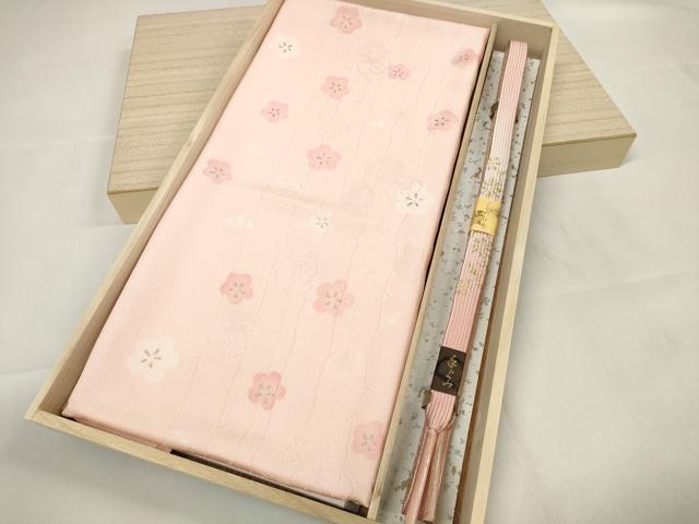 平和屋着物●和装小物　帯締め・帯揚げセット　舞梅文　手組　高麗組　金糸　逸品　未使用　DAAV8032zzz