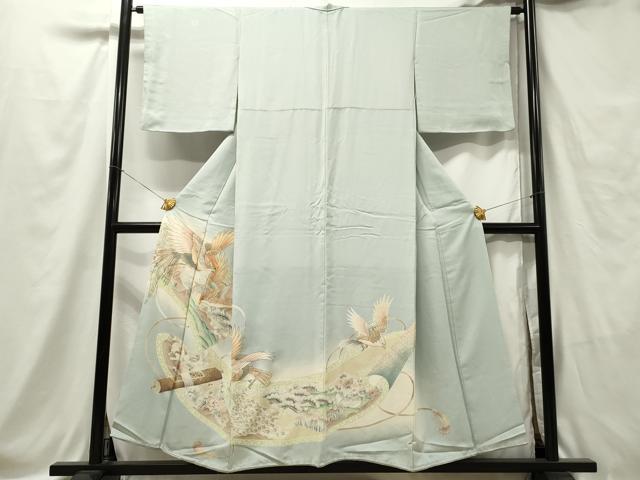 平和屋着物■豪華色留袖 駒刺繍 花蝶絵巻文 金彩 正絹 逸品 DAAW8736qa