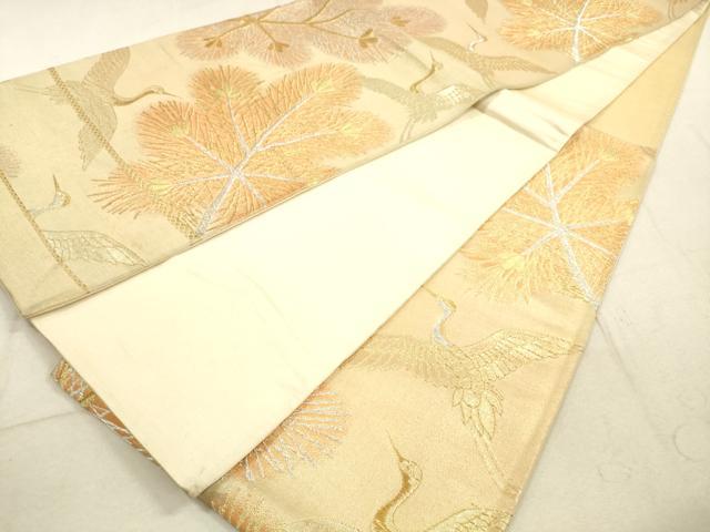 平和屋着物◎六通柄袋帯　飛鶴松文　金銀糸　正絹　逸品　DABA8508xg