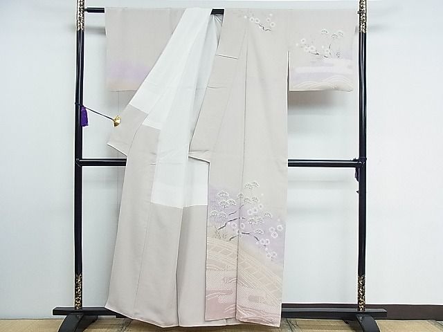 平和屋着物■訪問着　絞り　手描き　渡橋松竹梅　逸品　CAAC8385nb