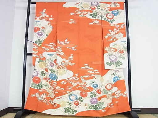 平和屋着物■豪華振袖 駒刺繍 風景菊文 金彩 逸品 DAAB2192az 平和屋着物■豪華振袖 駒刺繍 風景菊文 金彩 逸品 DAAB2192az