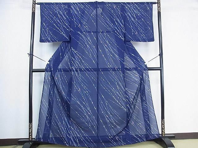 平和屋着物■夏物 小紋 絽 枝蕾 洗える着物 DAAC1481wb