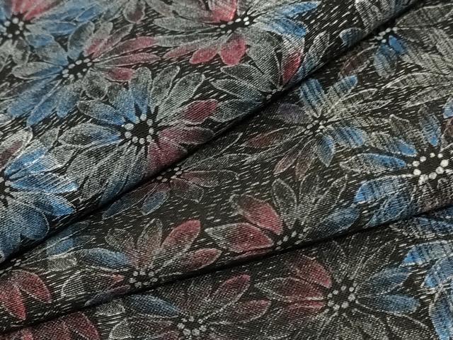 Summer Wear - 平和屋着物＊夏物　小紋　紗　花間道　AABA6519jd