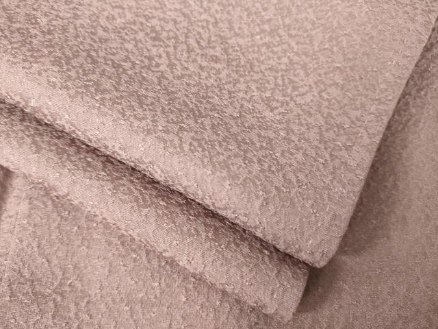 平和屋着物●上質な色無地　紋意匠　薄柿色　正絹　逸品　AABL3632ck