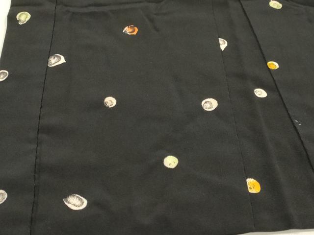 平和屋着物＃羽織　霰　黒地　正絹　逸品　CAAR9195id