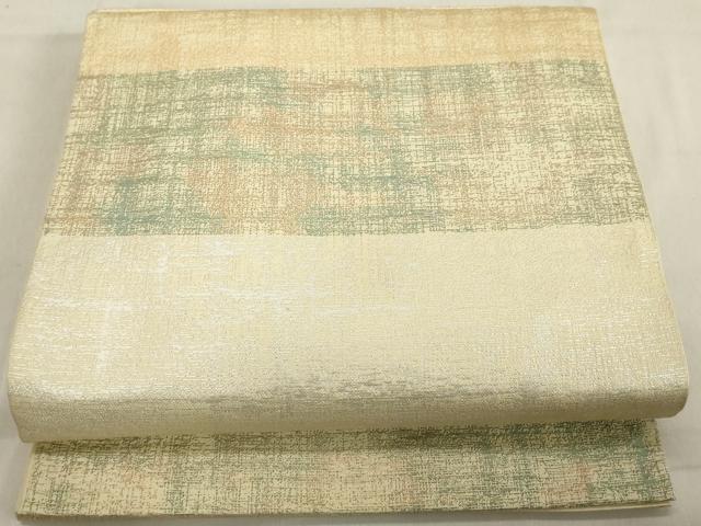 平和屋着物◎六通柄袋帯　横段文　金銀糸　正絹　逸品　DAAX5370cd
