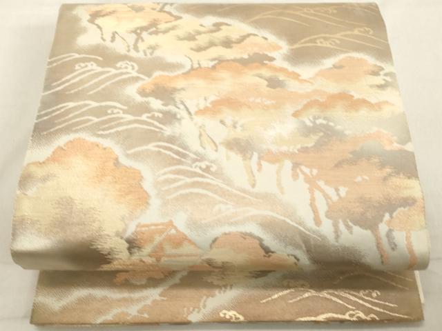 平和屋着物◎六通柄袋帯　浜松文　金銀糸　正絹　逸品　DAAX5375cd