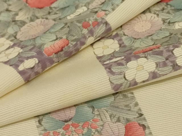 Summer Wear - 平和屋着物＊夏物　小紋　絽　色紙花文　正絹　逸品　AABA6532jd
