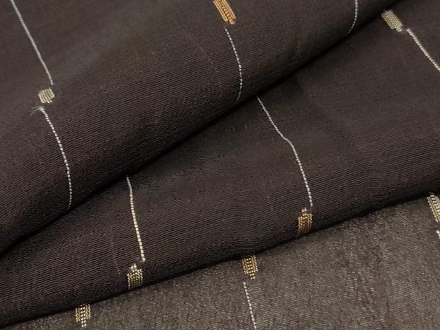 Summer Wear - 平和屋着物＊夏物　小紋　紗　縞　正絹　逸品　AABA6539jd