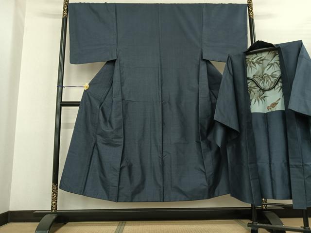 平和屋着物●男性　本場村山大島紬　アンサンブル　亀甲絣　正絹　逸品　AABF5495fy
