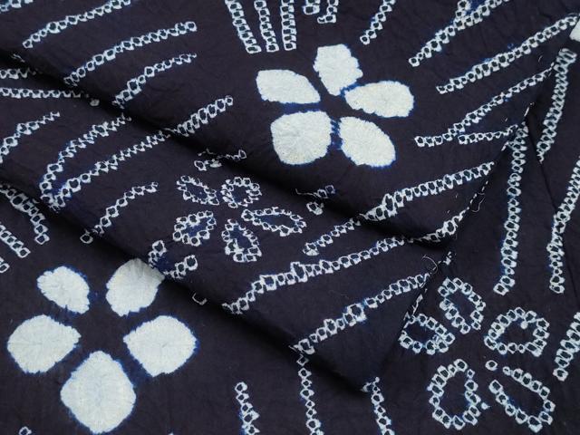 平和屋着物∴夏物　浴衣　有松鳴海絞り　枝花文　綿　逸品　CABB6538ng
