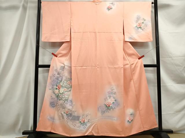 平和屋着物■訪問着　貝桶花文　暈し染め　正絹　逸品　DABC9015qa