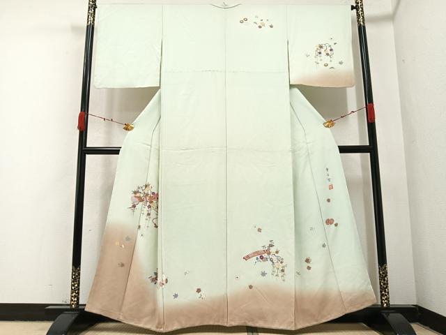 平和屋着物●京の名門　じゅらく謹製　帝王紫　訪問着　刺繍　花楽器文　金彩　正絹　逸品　AABA6402ph