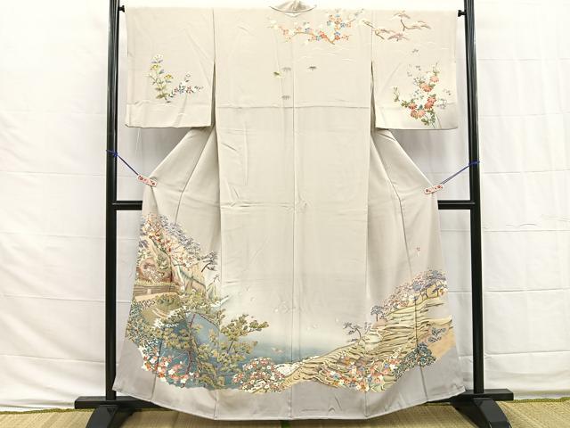 平和屋着物■訪問着 作家物 風景浜松文 暈し染め 正絹 逸品 BAAS0977me