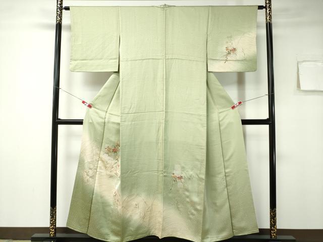 平和屋着物■訪問着 刺繍 枝花文 暈し染め 金彩 正絹 逸品 CAAP7314ev