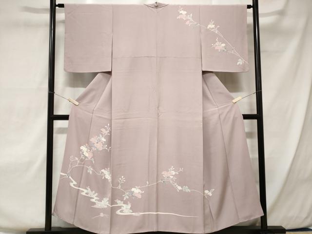 平和屋着物■訪問着 流水枝花文 正絹 逸品 CAAW0735ev