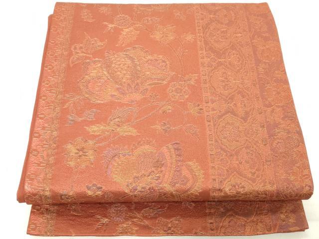 平和屋着物◎六通柄袋帯 更紗花間道 金糸 正絹 逸品 DAAZ8264cd
