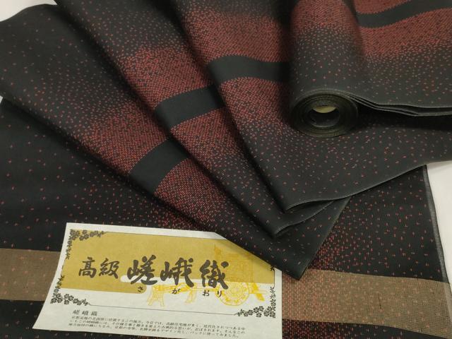 平和屋着物＊夏物　小紋　反物　着尺　紗　嵯峨織　間道　洗える着物　未使用　DABA7533zzz