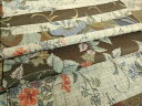 平和屋着物▽小地谷紬 単衣 横段花文 正絹 逸品 DAAS0238az