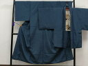 平和屋着物■男性 紬 アンサンブル 紺瑠璃色 正絹 逸品 CAAP5962kb