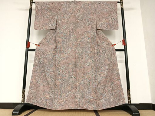 平和屋着物■上質な小紋 御所車花文 正絹 逸品 AAAS6290zg 平和屋着物■上質な小紋 御所車花文 正絹 逸品 AAAS6290zg