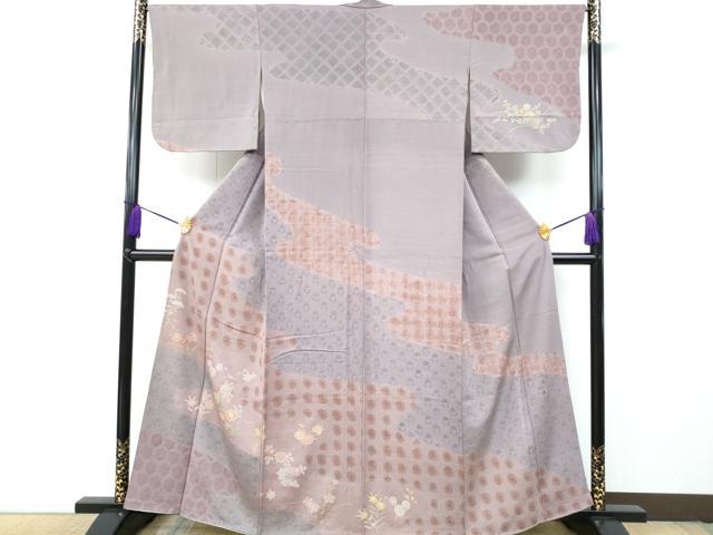 平和屋着物■訪問着 道長草花文 暈し染め 金彩 正絹 逸品 CAAP8755fb
