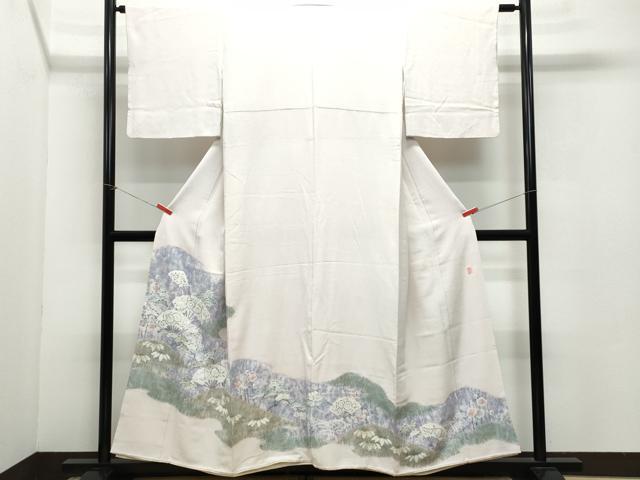 Full-Length Under-Kimono - 平和屋着物●十日町　名門　滝泰謹製　色留袖　絞り　扇面松花文　金銀彩　大丸扱い　正絹　逸品　CAAZ8379vf