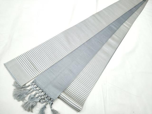 Obi - 平和屋着物●男性　本場筑前博多織　角帯　横段文　証紙付き　正絹　逸品　CABF8539hy