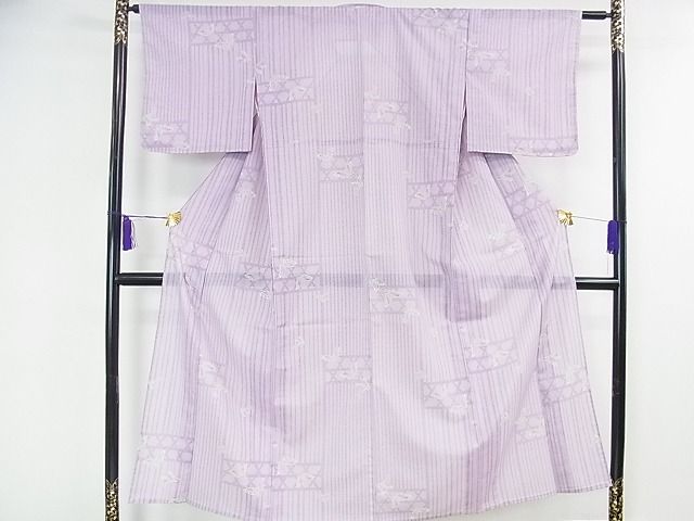 平和屋着物■夏物　小紋　絽　舞蝶文　洗える着物　DAAE5316op(4)