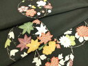 平和屋着物▽上質な小紋 単衣 吉祥花丸文 黒地 正絹 逸品 DAAS0204az