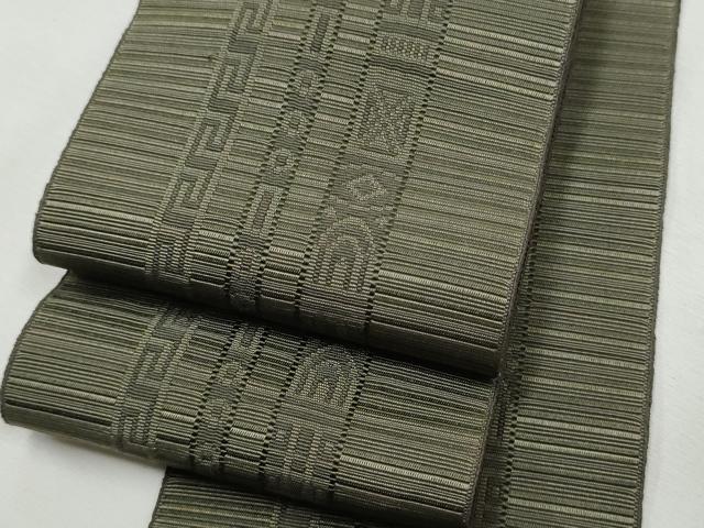 Obi - 平和屋着物●男性　本場筑前博多織　角帯　幾何学間道　正絹　逸品　CABF8545hy