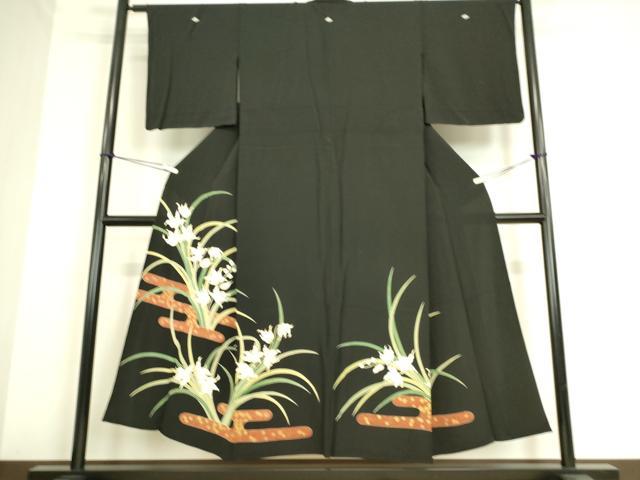 平和屋着物▽豪華黒留袖 単衣 友禅 霞花文 金彩 正絹 逸品 DAAS0195az