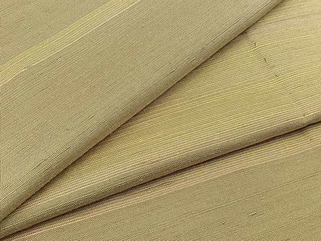 平和屋着物▽紅花紬 米沢 単衣 横段文 正絹 逸品 AABA9563jh