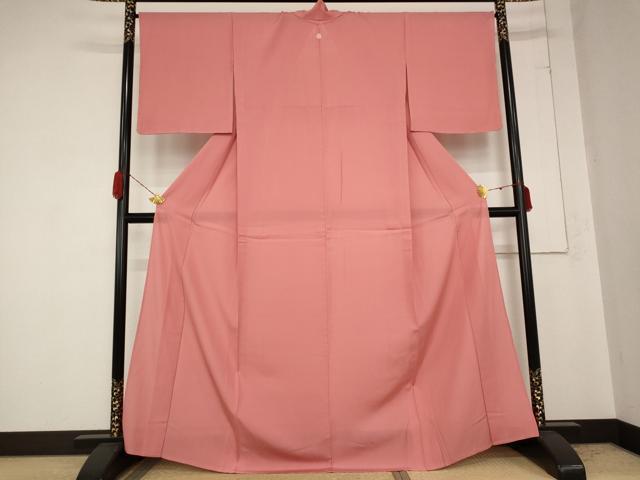 Summer Wear - 平和屋着物＊夏物　色無地　絽　甚三紅色　正絹　逸品　未使用　AABB0513st