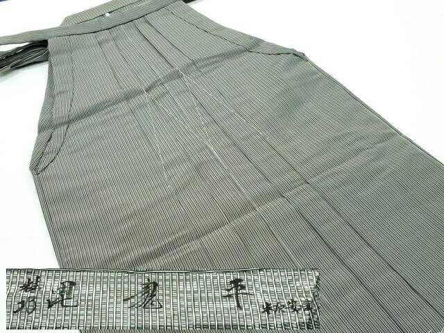 平和屋着物■極上　男性　創業100年　毘龍織　安部吉　馬乗り袴　縞　逸品　未使用　CZAA3805s5