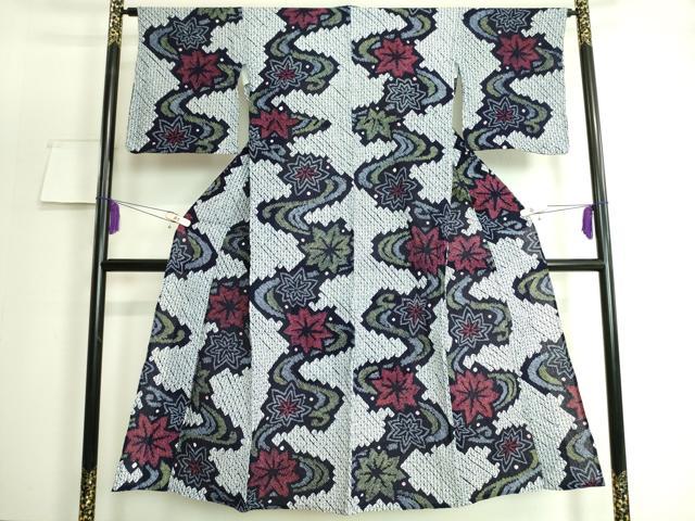 平和屋着物∴極上　夏物　浴衣　有松鳴海絞り　竜田川　綿　逸品　DZAA20145kh5