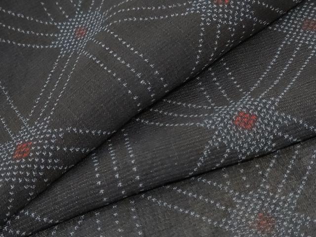 Summer Wear - 平和屋着物＊夏物　本場大島紬　夏大島　幾何学文様　正絹　逸品　AABA2766jd