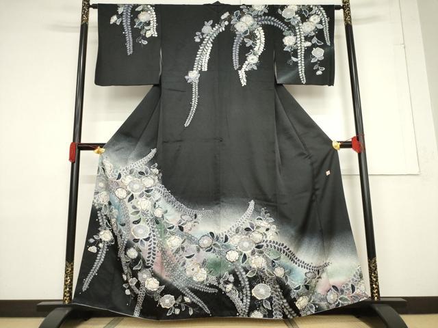 平和屋着物●訪問着　作家物　孝美　辻が花　舞花文　正絹　逸品　AABF3610ck