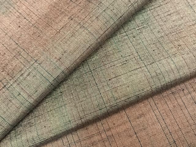 平和屋着物▽上質な紬　単衣　縞　正絹　逸品　AABC0583fy