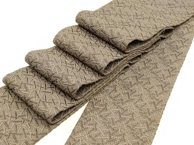 平和屋着物●男性 本場筑前博多織 角帯 霞文 正絹 逸品 未使用 DAAY0321ob