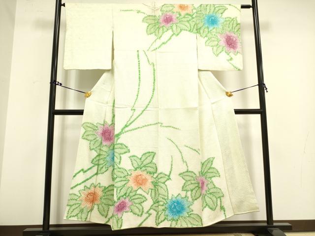 平和屋着物●訪問着　総絞り　草花　正絹　逸品　DAAY2450op(4)